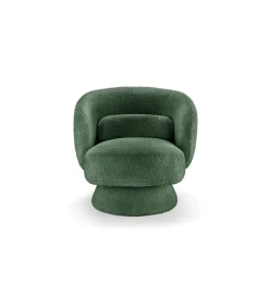 Fotel obrotowy BOSSA NOVA bouclé zielony