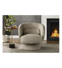 Fotel obrotowy BOSSA NOVA bouclé taupe