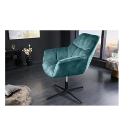 Fotel obrotowy PAPILLON od 83 do 90 cm aksamit morski