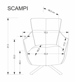 Fotel obrotowy SCAMPI szary