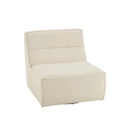 Fotel obrotowy Swivel Bouclé  83 cm kremowy