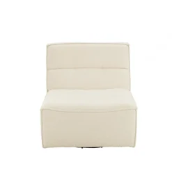 Fotel obrotowy Swivel Bouclé  83 cm kremowy
