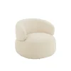 Fotel obrotowy Swivel II Bouclé  82 cm kremowy