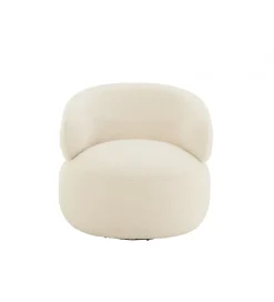 Fotel obrotowy Swivel II Bouclé 82 cm kremowy