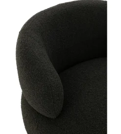 Fotel obrotowy Swivel II Bouclé  82 cm czarny