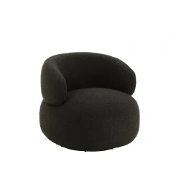 Fotel obrotowy Swivel II Bouclé  82 cm czarny