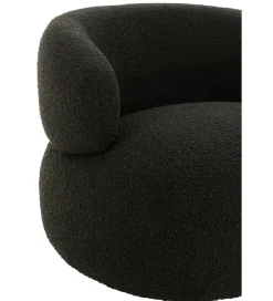 Fotel obrotowy Swivel II Bouclé  82 cm czarny