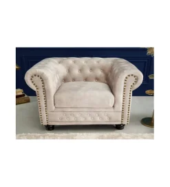 Fotel ROCHESTER Chesterfield 105 cm beżowy