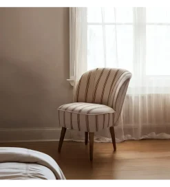 Fotel STRIMERS 73 cm biały w paski z terrakoty