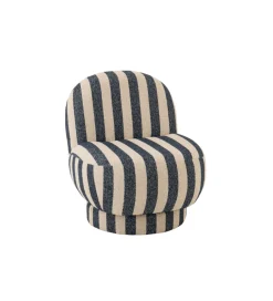 Fotel STRIPED 76 cm niebiesko biały