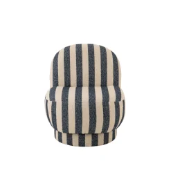 Fotel STRIPED 76 cm niebiesko biały
