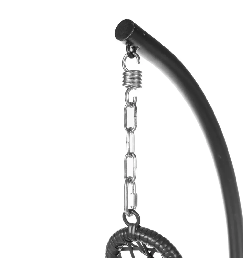 Fotel wiszący POLE DIDO 192 cm rattan czarny