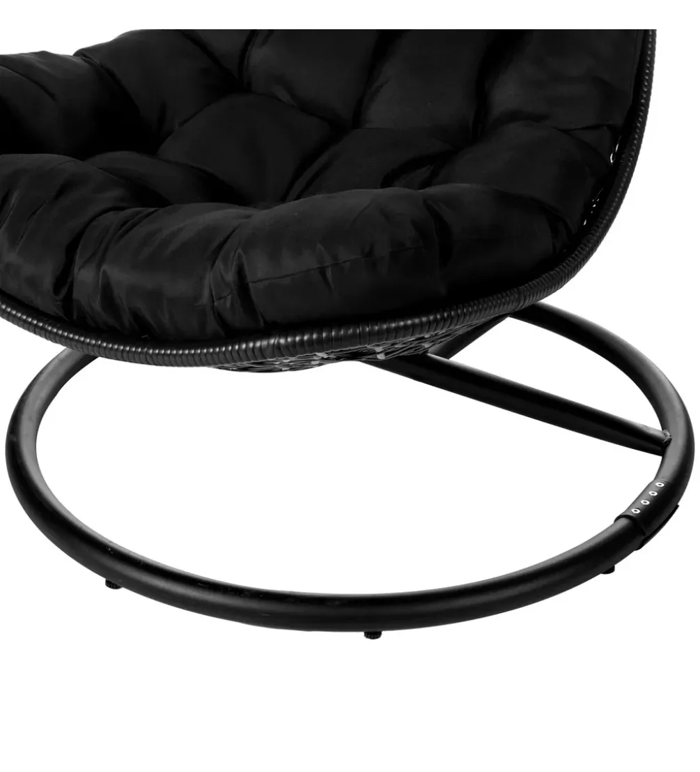 Fotel wiszący POLE DIDO 192 cm rattan czarny