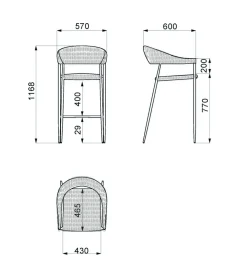 Hoker ogrodowy NIVA 112 cm naturalny czarny