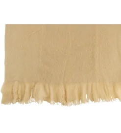 Koc z frędzlami Fringers 130 cm x 180 cm beżowy