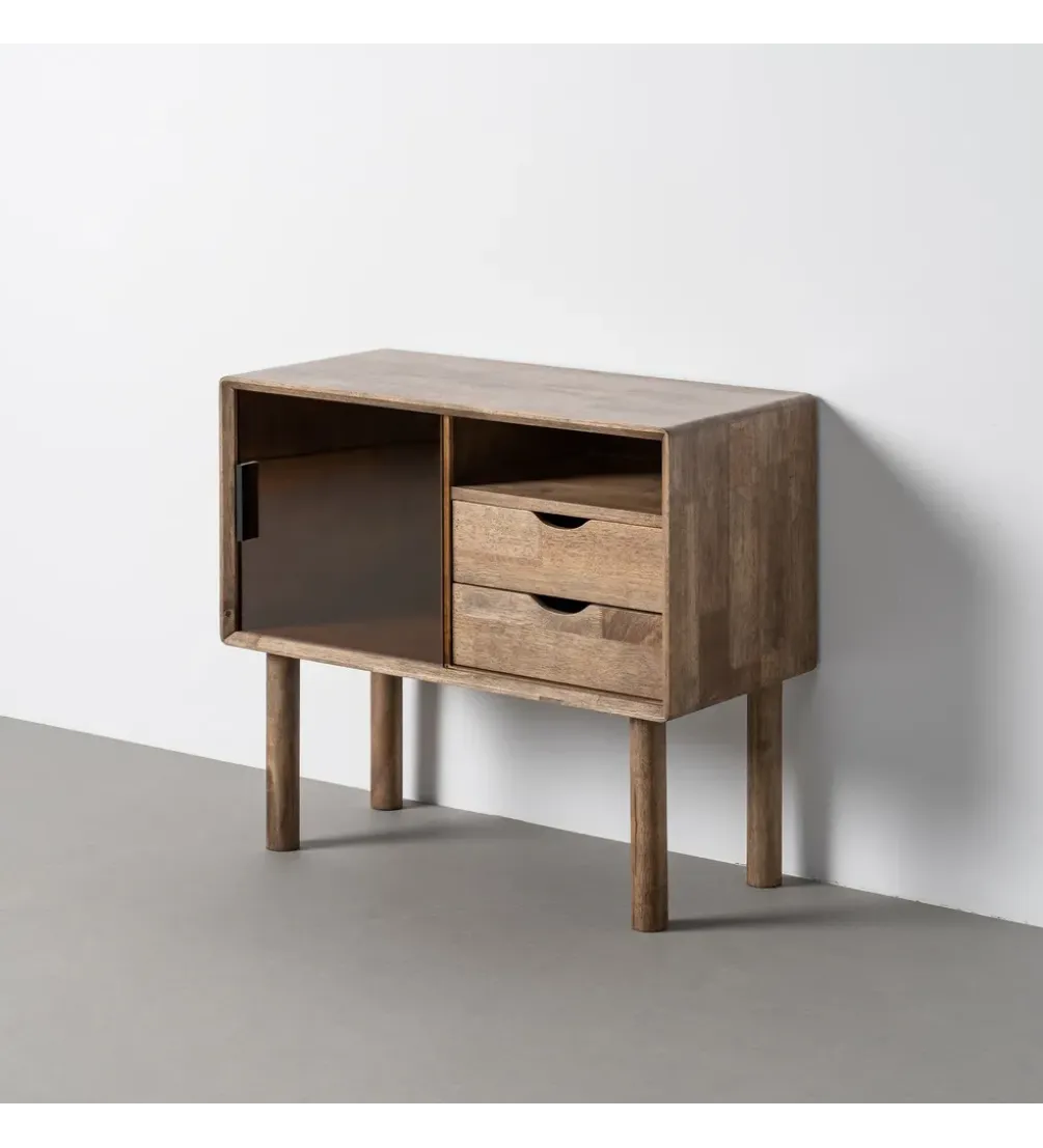 Komoda AMY 80 cm drewno kauczuk