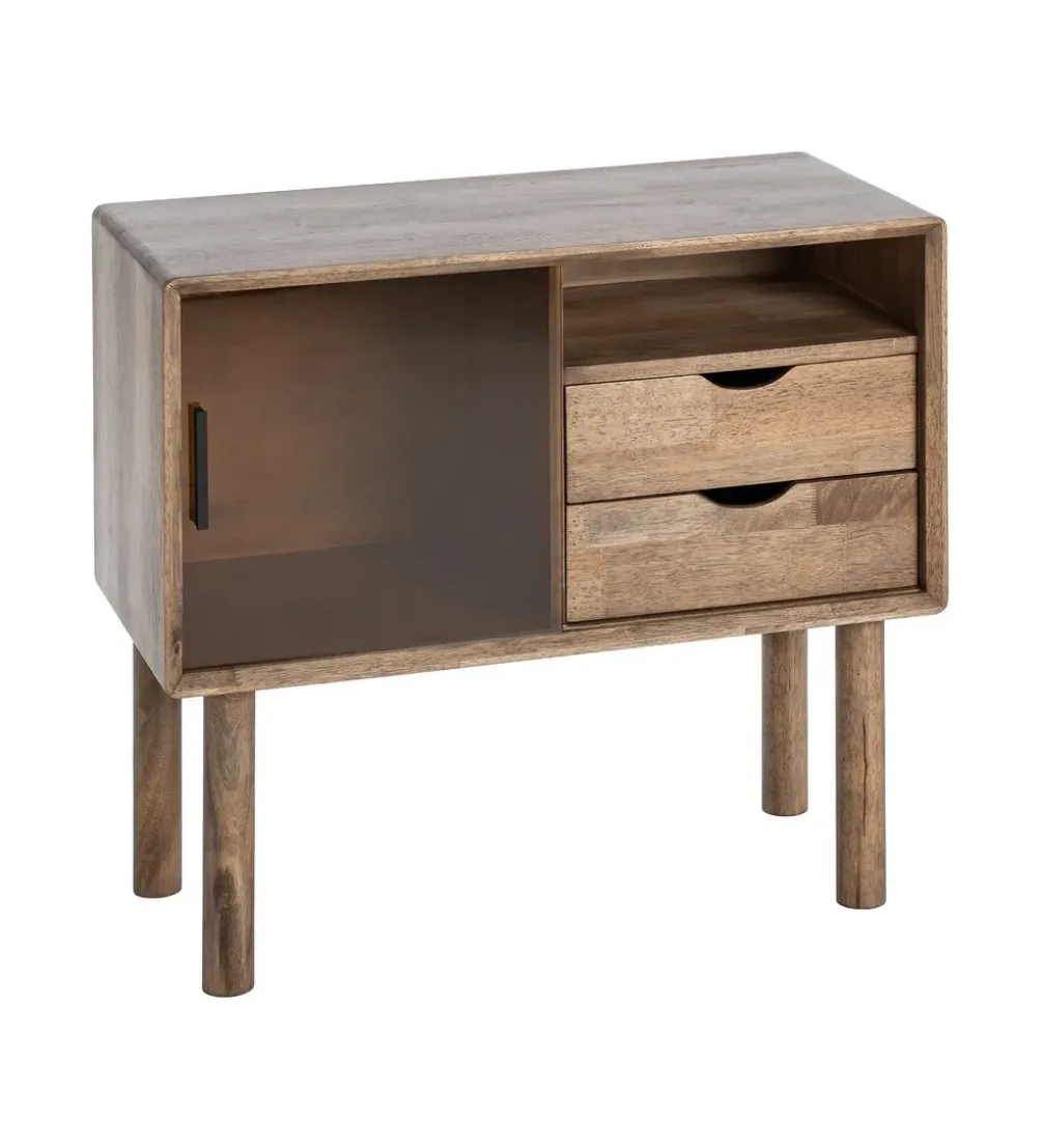 Komoda AMY 80 cm drewno kauczuk