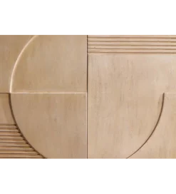Komoda ART DECO 170 cm drewno mango biało beżowa