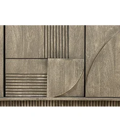Komoda ART DECO 170 cm drewno mango szary