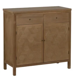 Komoda BATARU 90 cm drewno paulowni naturalna