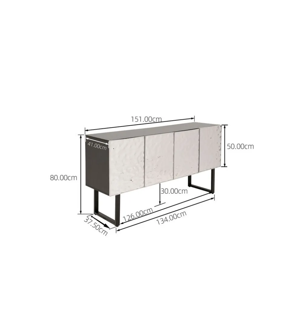 Komoda CARINO 151 cm srebrna