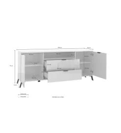 Komoda CASABLANCA 180 cm biała