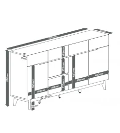 Komoda CERVO 193 cm biała