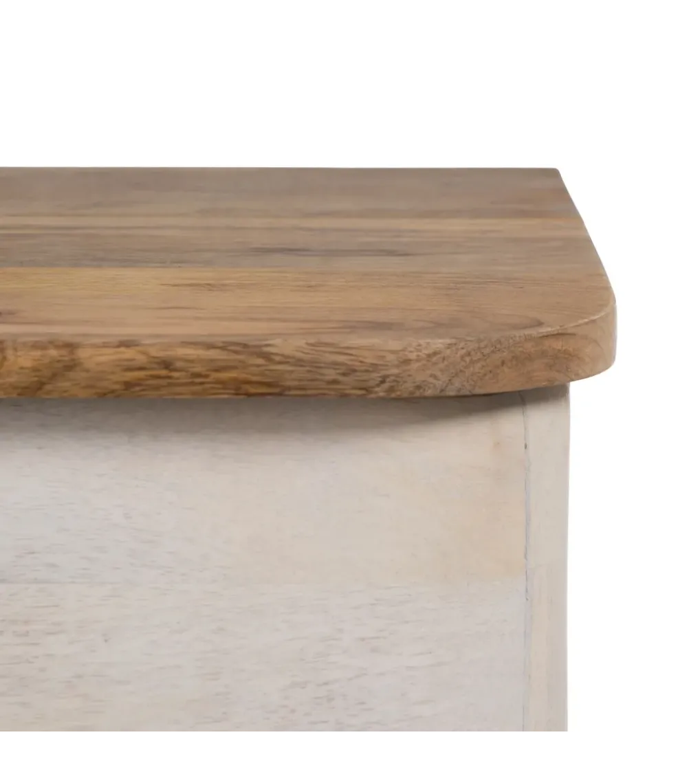 Komoda COSTARIC 83 cm drewno mango bielona