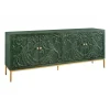 Komoda 3D PEACOCK 175 cm drewno mango ciemnozielona