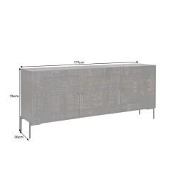 Komoda 3D TRIBAL 180 cm drewno mango ciemny brąz