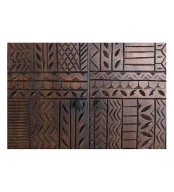 Komoda 3D TRIBAL 180 cm drewno mango ciemny brąz