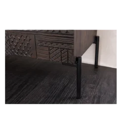 Komoda 3D TRIBAL 180 cm drewno mango ciemny brąz