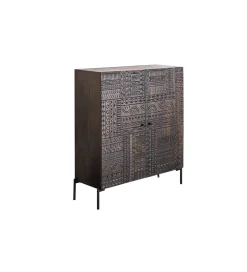 Komoda 3D TRIBAL 120 cm drewno mango ciemny brąz