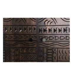 Komoda 3D TRIBAL 120 cm drewno mango ciemny brąz