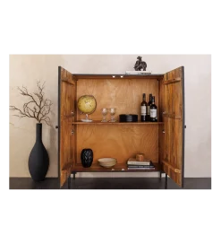 Komoda 3D TRIBAL 120 cm drewno mango ciemny brąz