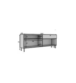 Komoda DULLUM 200 cm biały