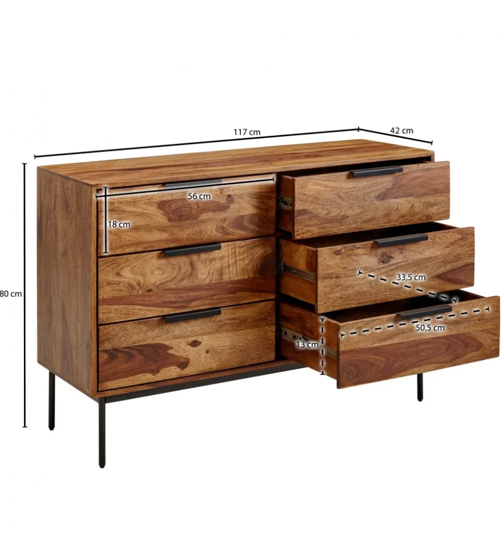 Komoda ELCANTO 117 cm drewno sheesham