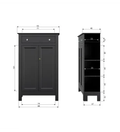 Komoda EVA 150 cm drewno sosna czarna