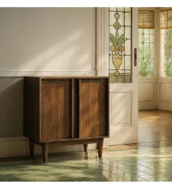 Komoda GARREL 90 cm drewno mango brązowa