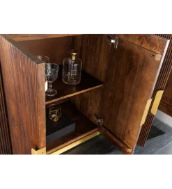 Komoda GATSBY 170 cm drewno mango blat biały marmur