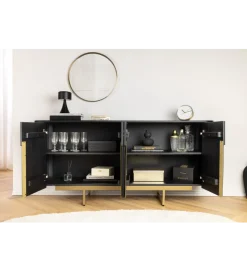Komoda GATSBY 160 cm drewno mango czarna