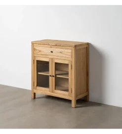 Komoda INMORETI 89 cm drewno mindi naturalne