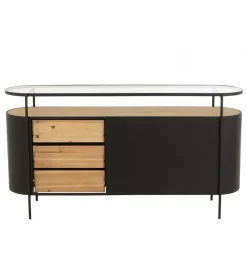 Komoda IVY 150 cm naturalna czarna