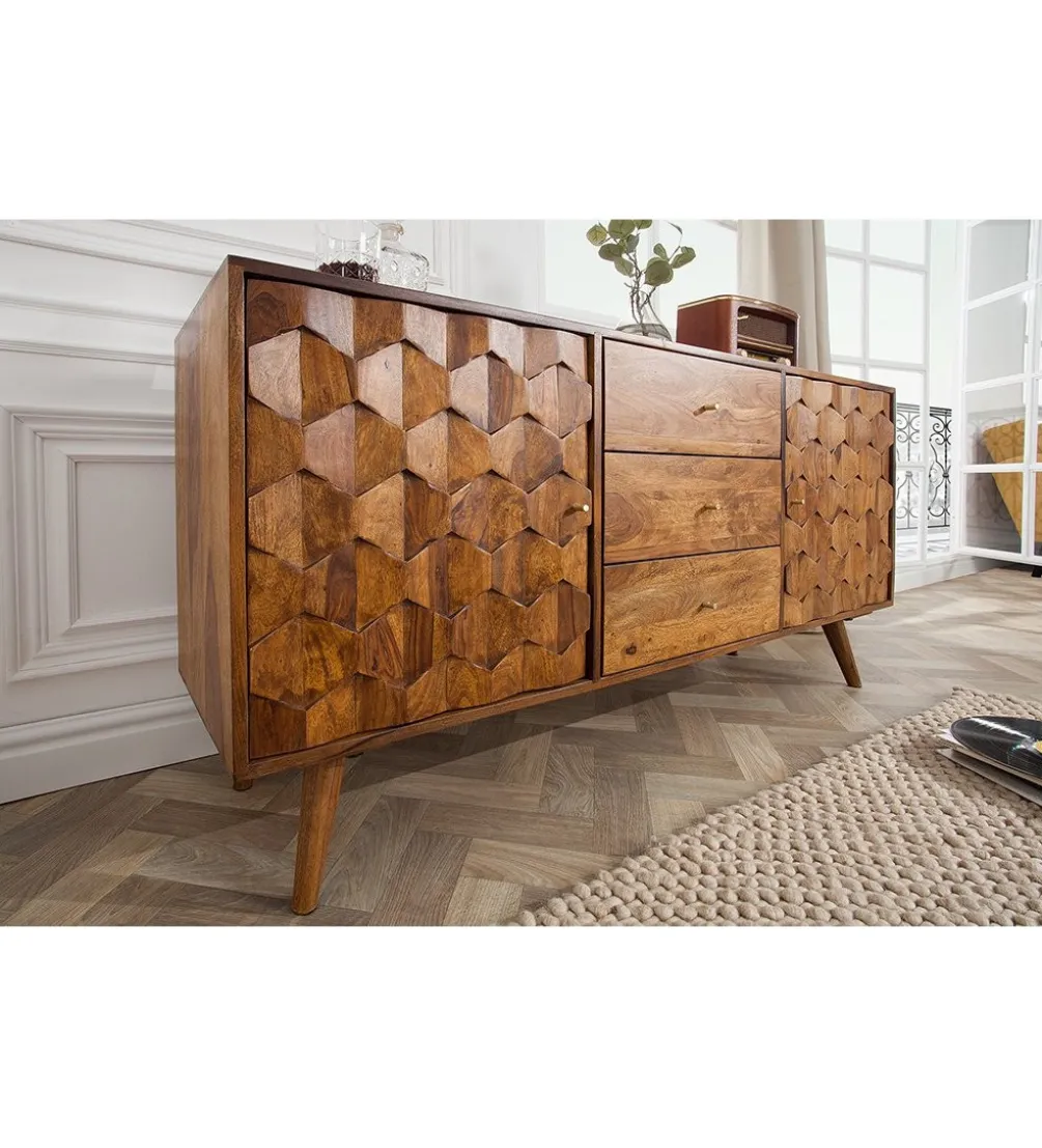 Komoda Komodo Mystic Living 145 cm drewno Sheesham