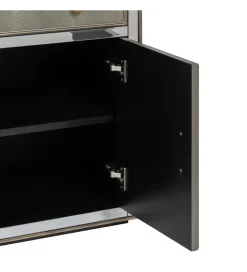 Komoda KOSTI 81 cm szklana srebrno-szary