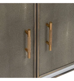 Komoda KOSTI 81 cm szklana srebrno-szary