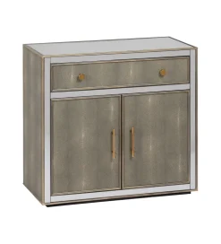 Komoda KOSTI 81 cm szklana srebrno-szary
