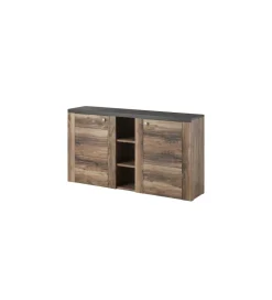 Komoda LARONA 155 Cm O Wybarwieniu Satin Nussbaum Z Kolorem Touchwood