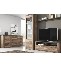 Komoda LARONA 155 Cm O Wybarwieniu Satin Nussbaum Z Kolorem Touchwood