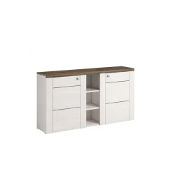 Komoda LARONA 155 cm o wybarwieniu Sonoma Trufel z kolorem Sibiu Larche